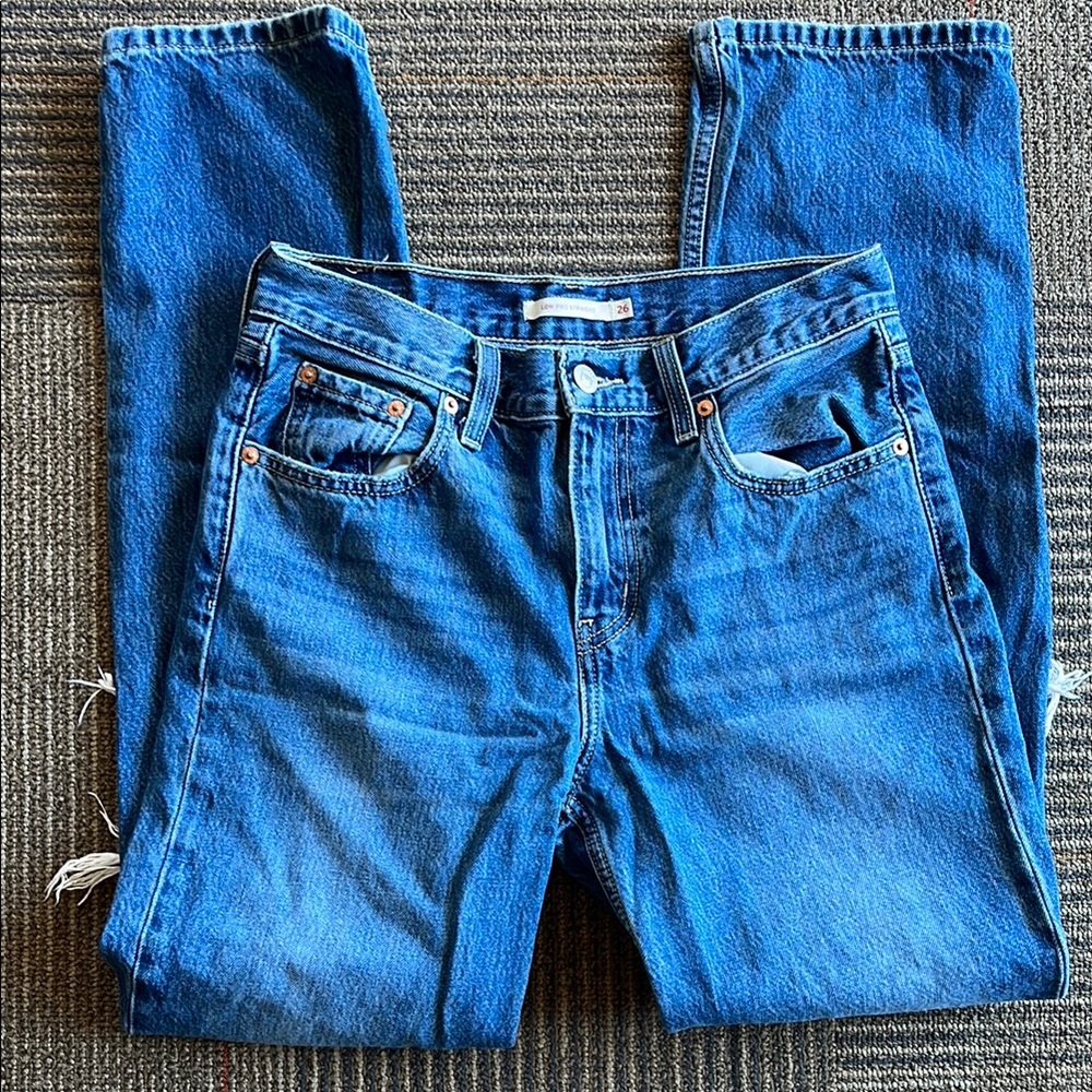 Levi's Blue Low Pro Straight Jeans Style - Picture 2 of 4